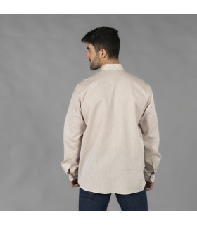 Guayabera Hombre Cuello Mao Borneo 210003 Garys Parte Trasera Beige
