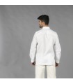 Guayabera Hombre Cuello Mao Borneo 210005 Garys Parte Trasera Blanco