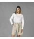 Camisa Mujer Lino/Cotton Cuello Mao Kaula 210006 Garys Frente Blanco