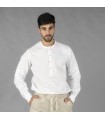 Camisa Hombre Lino Cotton Cuello Mao Tiwi  210007 Garys Frente Blanco