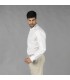Camisa Hombre Lino Cotton Cuello Mao Tiwi  210007 Garys Lateral Blanco