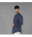Camisa Hombre Lino Cotton Cuello Mao Tiwi  210007 Garys Lateral Marino
