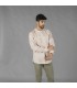 Camisa Hombre Lino Cotton Cuello Mao Tiwi  210007 Garys Frente Beige