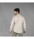 Camisa Hombre Lino Cotton Cuello Mao Tiwi  210007 Garys Parte Trasera Beige