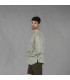 Camisa Hombre Lino Cotton Cuello Mao Tiwi  210007 Garys Lateral Verde Musgo