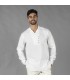 Camisa Hombre Chambray Cuello Mao Nias 210009 Garys Frente Blanco