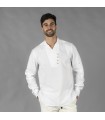 Camisa Hombre Chambray Cuello Mao Nias 210009 Garys Frente Blanco