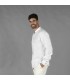 Camisa Hombre Chambray Cuello Mao Nias 210009 Garys Lateral Blanco