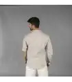 Camisa Hombre Chambray Cuello Mao Nias 210009 Garys Parte Trasera Beige