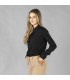 Camisa Mujer Interlock Cuello Camisero Cerdeña 210012 Garys Lateral Negro