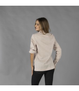 Guayabera Mujer Cuello Camisero Sumatra 210014 Garys Parte Trasera Beige