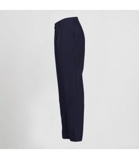 Pantalon Mujer Plana Poliester Bolsillo Frances 700019 Garys Lateral Marino