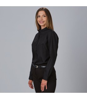 Camisa Mujer Mao Elastan Red Line 240002 Garys Lateral Negro