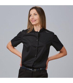 Camisa Mujer Mao Elastan Red Line 240004 Garys Frente Negro