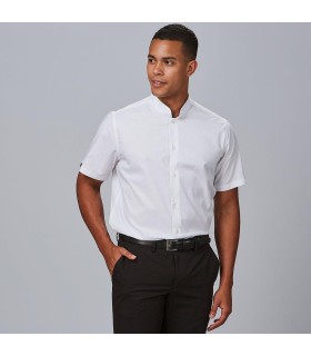 Camisa Hombre Mao Slim Fit Elastan Red Line 260007 Garys Frente Blanco