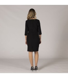 Vestido Drapeado Trivial 550003 Garys Parte Trasera Negro