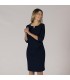 Vestido Drapeado Trivial 550003 Garys Lateral Marino
