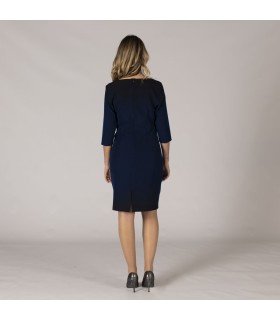 Vestido Drapeado Trivial 550003 Garys Parte Trasera Marino