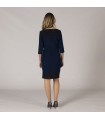 Vestido Drapeado Trivial 550003 Garys Parte Trasera Marino