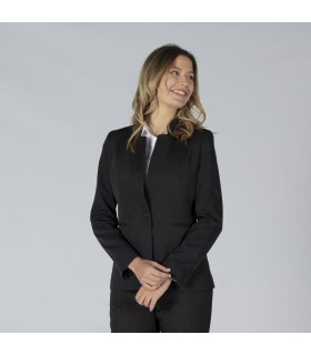 Americana Mujer 1 Boton Solapa Invertida 800002 Garys Lateral Negro