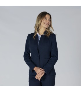 Americana Mujer 1 Boton Solapa Invertida 800002 Garys Lateral Marino