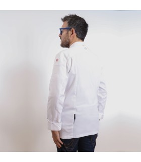 Chaqueta Cocina Unisex Anubis 930006 Garys Parte Trasera Blanco