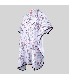 Capa De Peluqueria Infantil Estampada 350002 Garys Lateral Blanco Estampado