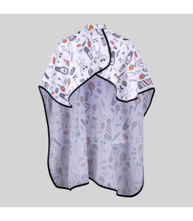 Capa De Peluqueria Infantil Estampada 350002 Garys Parte Trasera Blanco Estampado