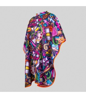 Capa De Peluqueria Infantil Estampada 350002 Garys Lateral Multicolor