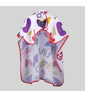 Capa De Peluqueria Infantil Estampada 350002 Garys Parte Trasera Blanco