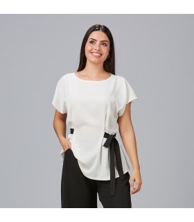 Blusa Mujer Lazo Zulia 600021 Garys Frente Blanco