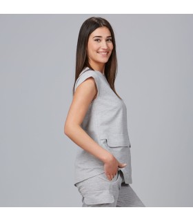 Blusa Mujer Campanilla 600025 Garys Lateral Gris Perla