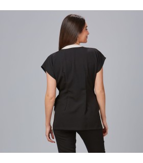 Blusa Mujer Loto X Linen 600027 Garys Parte Trasera Negro