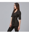 Blusa Cruzada Mujer Bugula 600029 Garys Lateral Negro