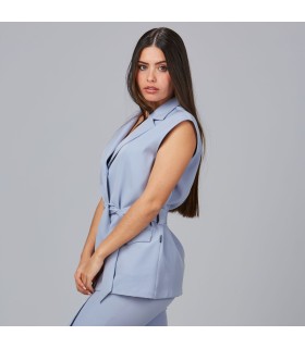 Chaleco Mujer Solapa Arabis 600037 Garys Lateral Azul Grisaceo