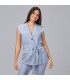 Chaleco Mujer Solapa Arabis 600037 Garys Frente Azul Grisaceo
