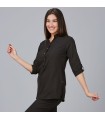 Blusa Mujer Cuello Mao Vinca 600041 Garys Lateral Negro