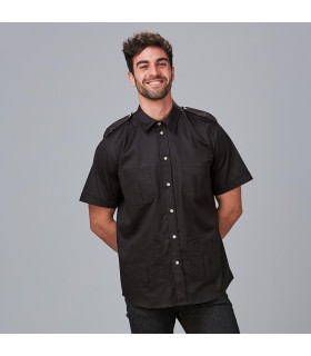 Camisa Unisex 4 Bolsillos Aciron 600054 Garys Frente Negro