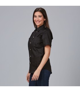 Camisa Unisex 4 Bolsillos Aciron 600054 Garys Lateral Negro