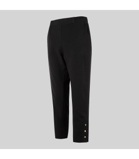 Pantalon Pirata Mujer X Linen 700051 Garys Lateral Negro