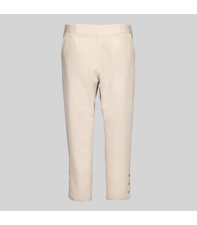 Pantalon Pirata Mujer X Linen 700051 Garys Frente Beige