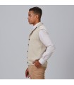 Chaleco Cuello Solapa Abotonado Hombre 120004 Garys Lateral Beige