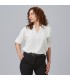 Blusa Mujer Manga Roll Up Micaela 240005 Garys Frente Blanco