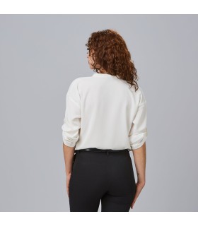 Blusa Mujer Manga Roll Up Micaela 240005 Garys Parte Trasera Blanco