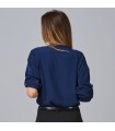 Blusa Mujer Manga Roll Up Micaela 240005 Garys Parte Trasera Marino