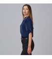 Blusa Mujer Manga Roll Up Micaela 240005 Garys Lateral Marino