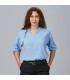 Blusa Mujer Manga Roll Up Micaela 240005 Garys Frente Celeste