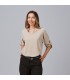 Blusa Mujer Manga Roll Up Micaela 240005 Garys Frente Beige