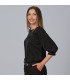 Blusa Mujer Manga Rizada Rosanna 240006 Garys Lateral Negro