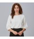 Blusa Mujer Manga Rizada Rosanna 240006 Garys Frente Blanco